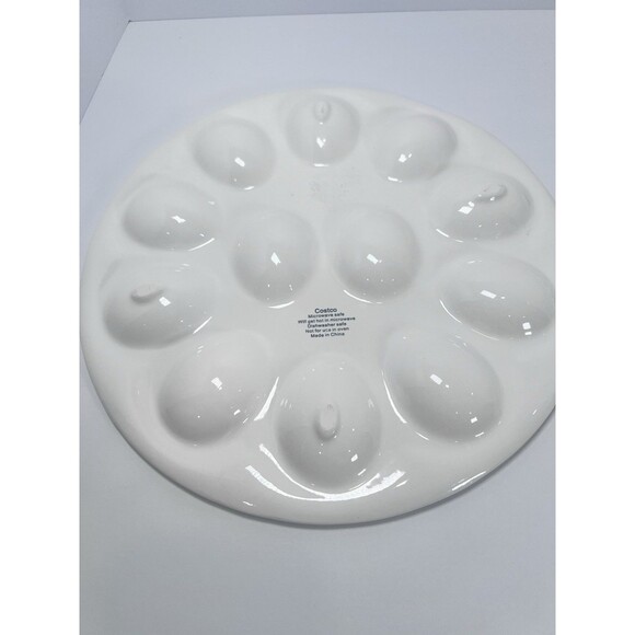 Deviled Egg Platter Set - 2pc White Ceramic.  Egg Serving Platter‎ - Picture 10 of 14